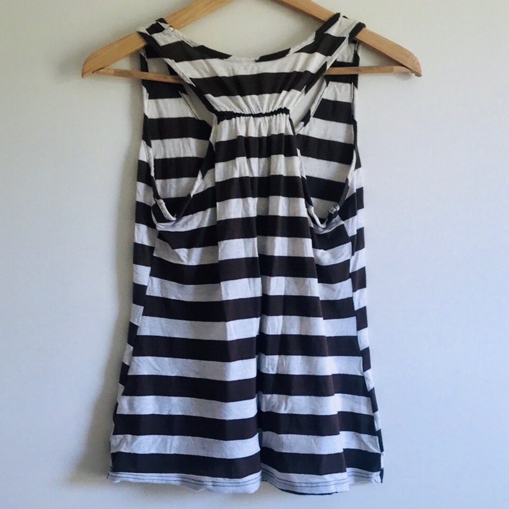 BROWN STRIPED RACERBACK TANK TOP - Picture 5 of 6